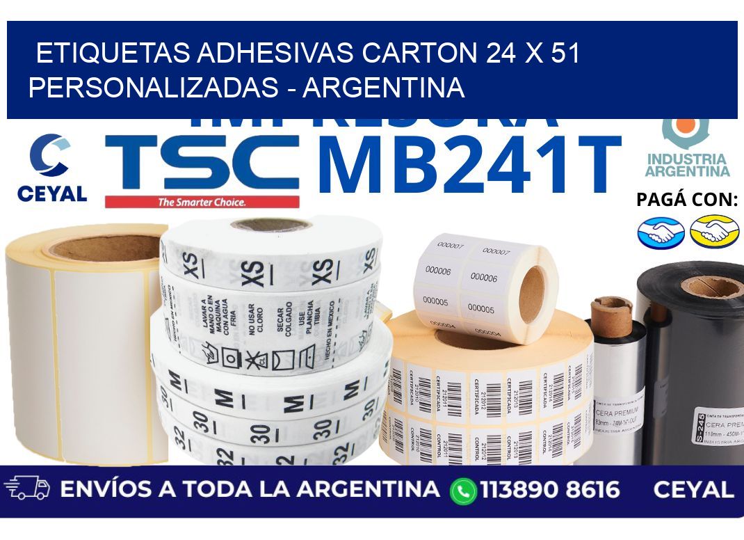 etiquetas adhesivas carton 24 x 51 personalizadas - Argentina