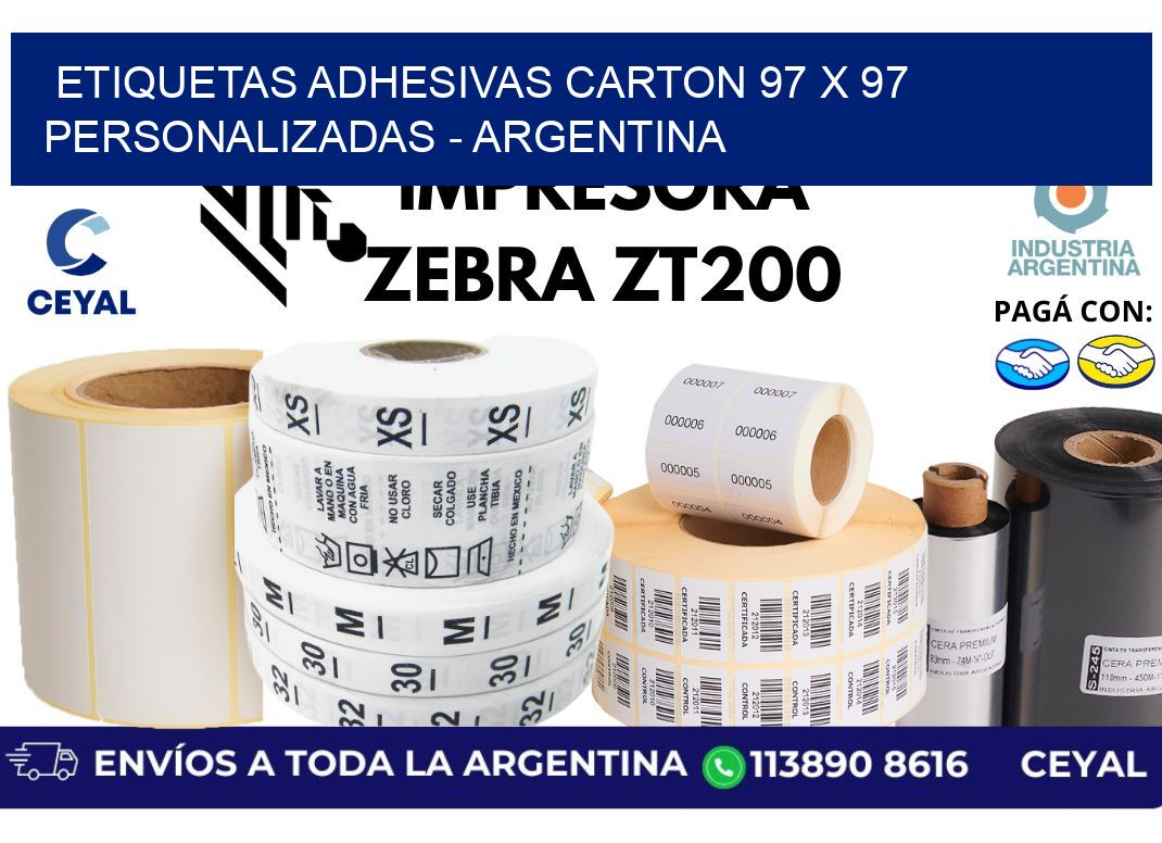 etiquetas adhesivas carton 97 x 97 personalizadas - Argentina