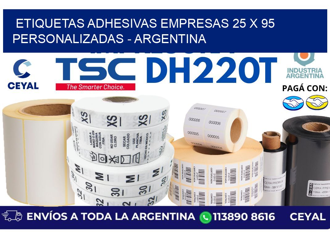 etiquetas adhesivas empresas 25 x 95 personalizadas - Argentina