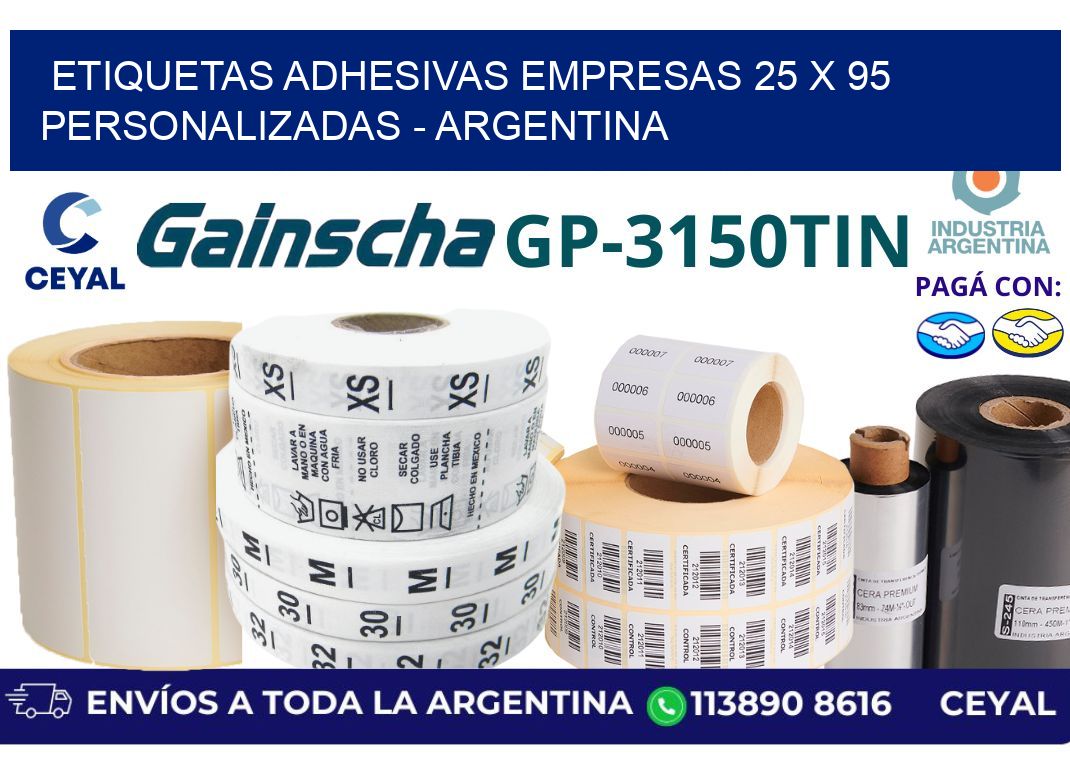 etiquetas adhesivas empresas 25 x 95 personalizadas - Argentina