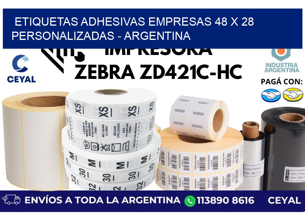 etiquetas adhesivas empresas 48 x 28 personalizadas - Argentina