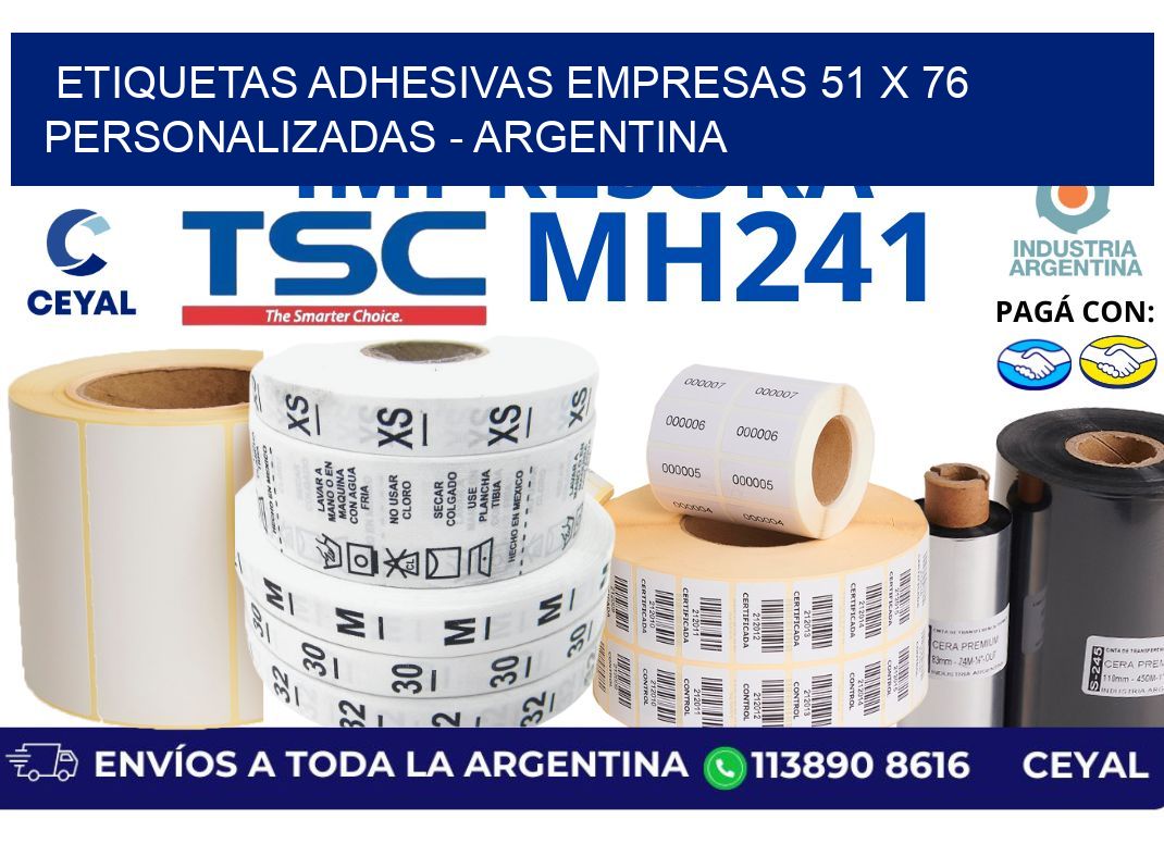 etiquetas adhesivas empresas 51 x 76 personalizadas – Argentina