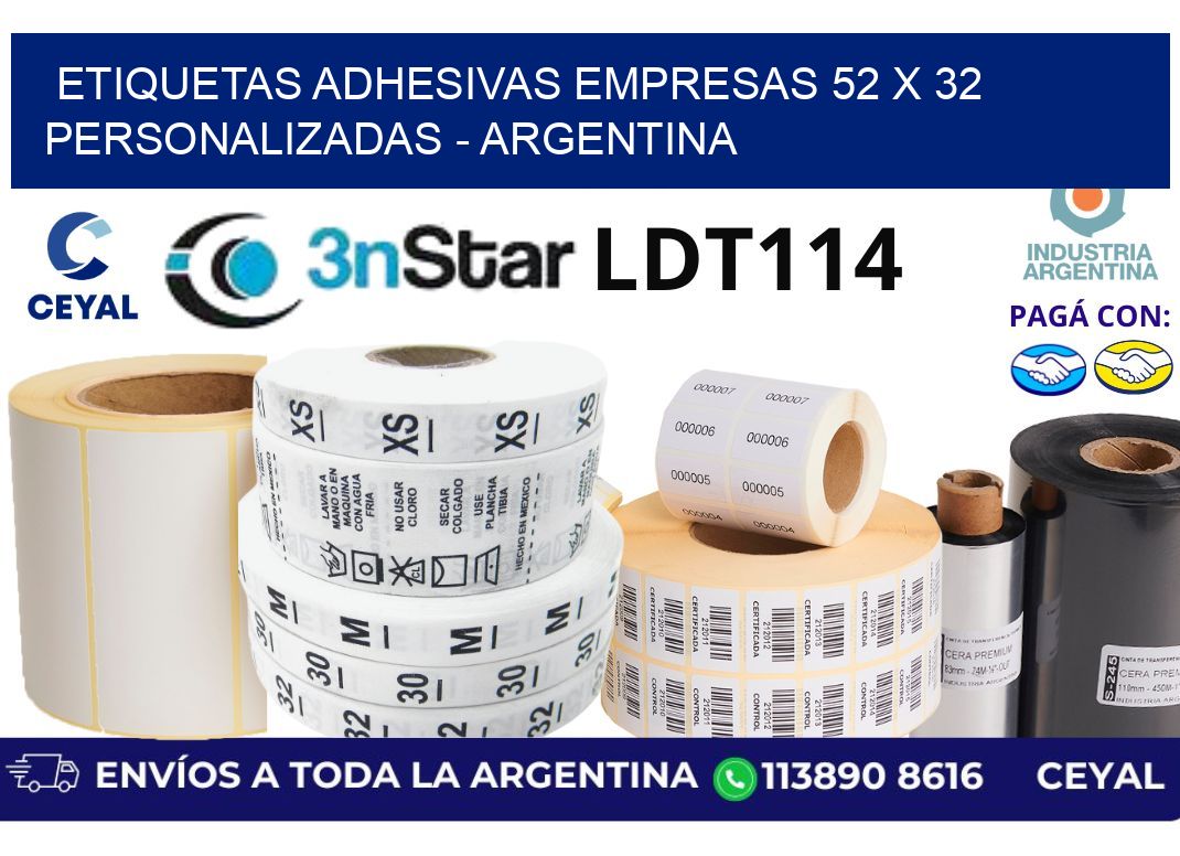 etiquetas adhesivas empresas 52 x 32 personalizadas - Argentina