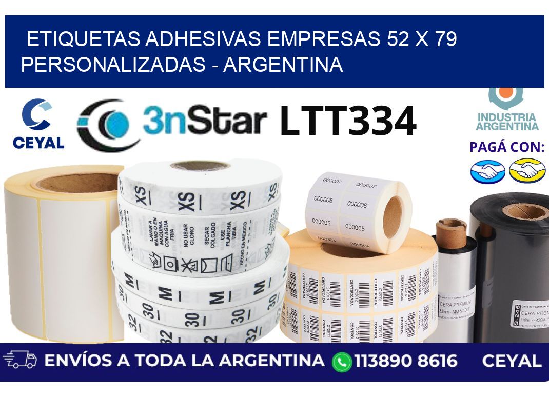 etiquetas adhesivas empresas 52 x 79 personalizadas - Argentina