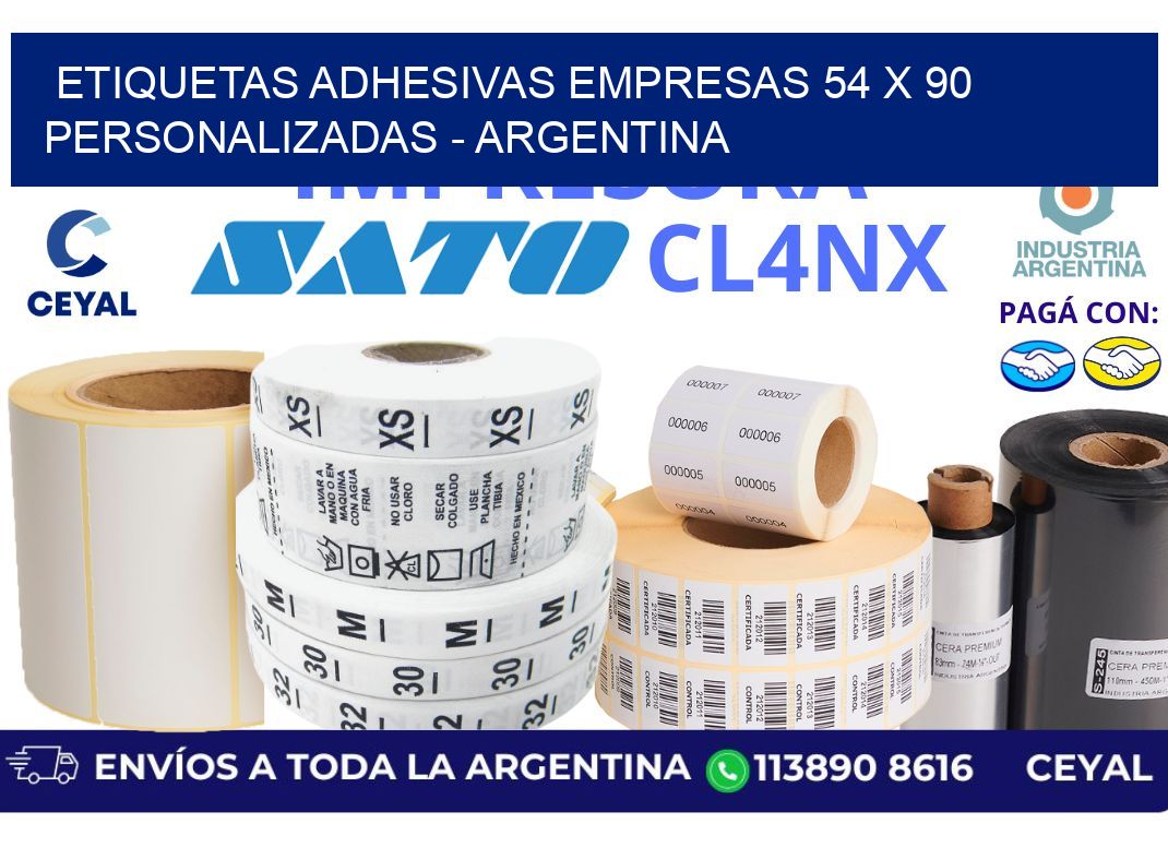 etiquetas adhesivas empresas 54 x 90 personalizadas - Argentina
