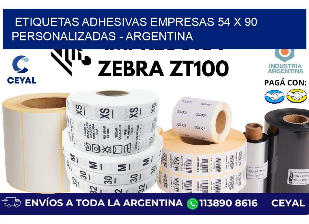 etiquetas adhesivas empresas 54 x 90 personalizadas – Argentina