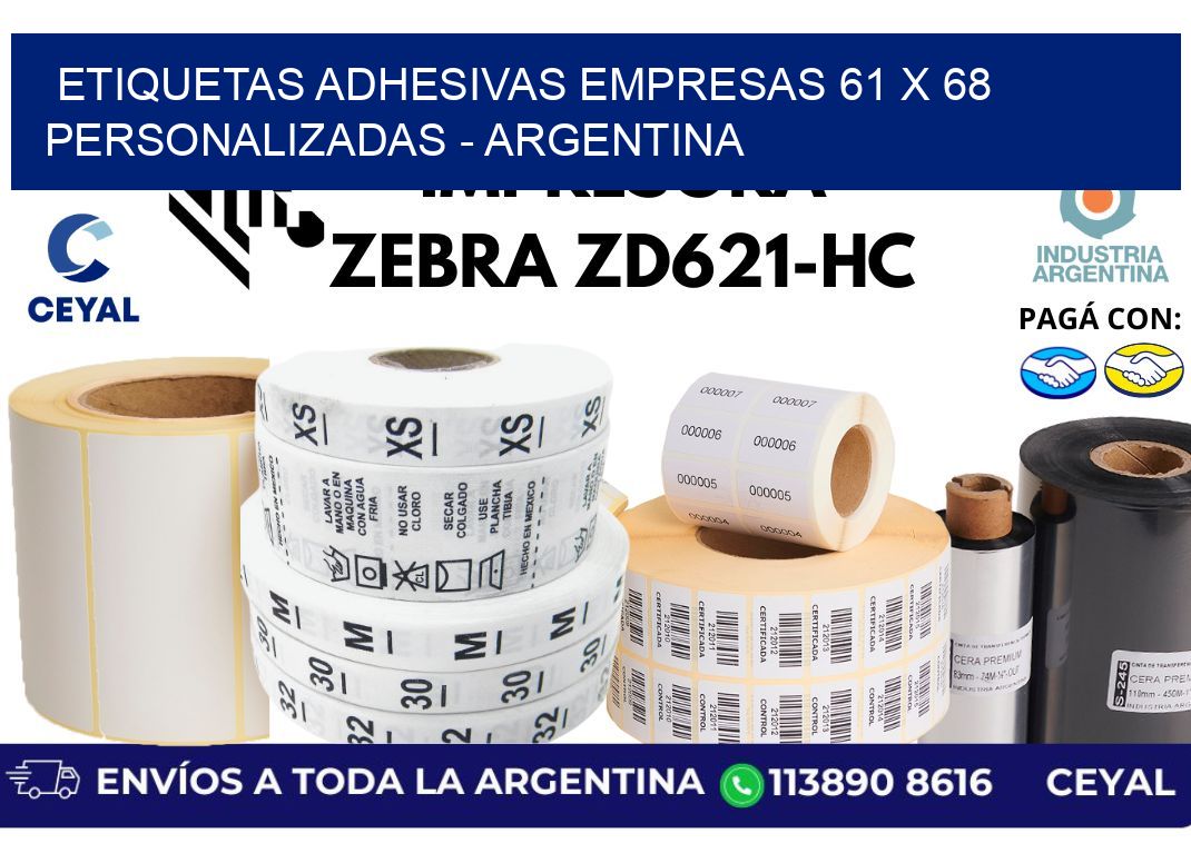 etiquetas adhesivas empresas 61 x 68 personalizadas – Argentina
