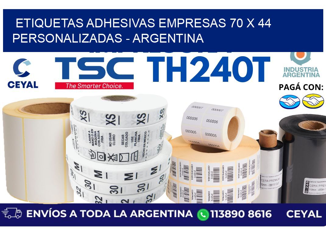 etiquetas adhesivas empresas 70 x 44 personalizadas - Argentina