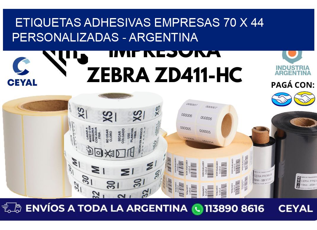 etiquetas adhesivas empresas 70 x 44 personalizadas - Argentina