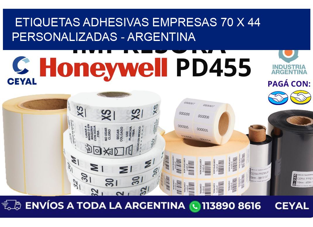 etiquetas adhesivas empresas 70 x 44 personalizadas – Argentina
