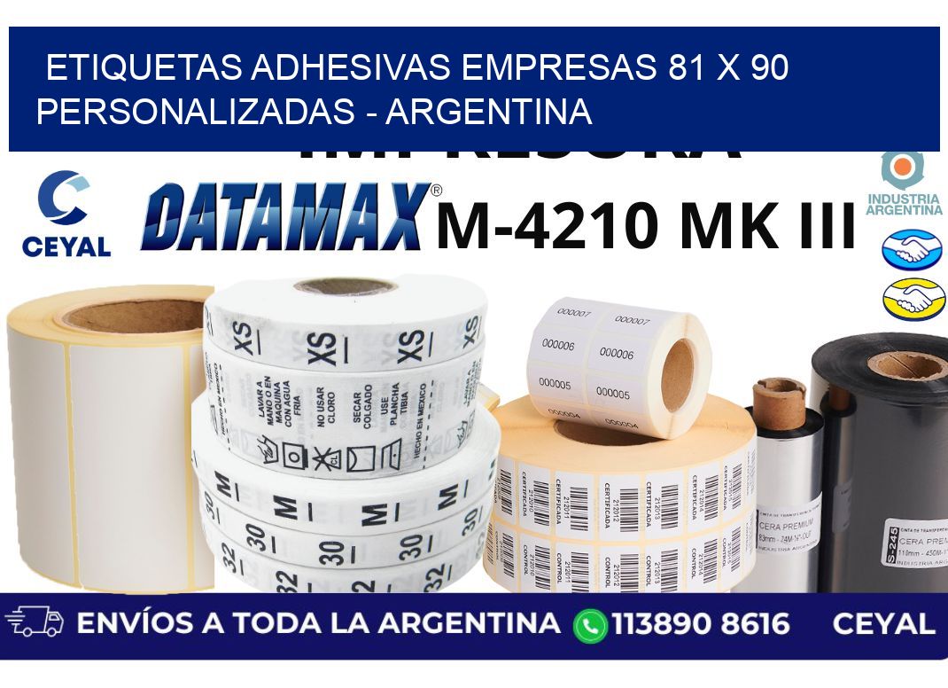 etiquetas adhesivas empresas 81 x 90 personalizadas - Argentina