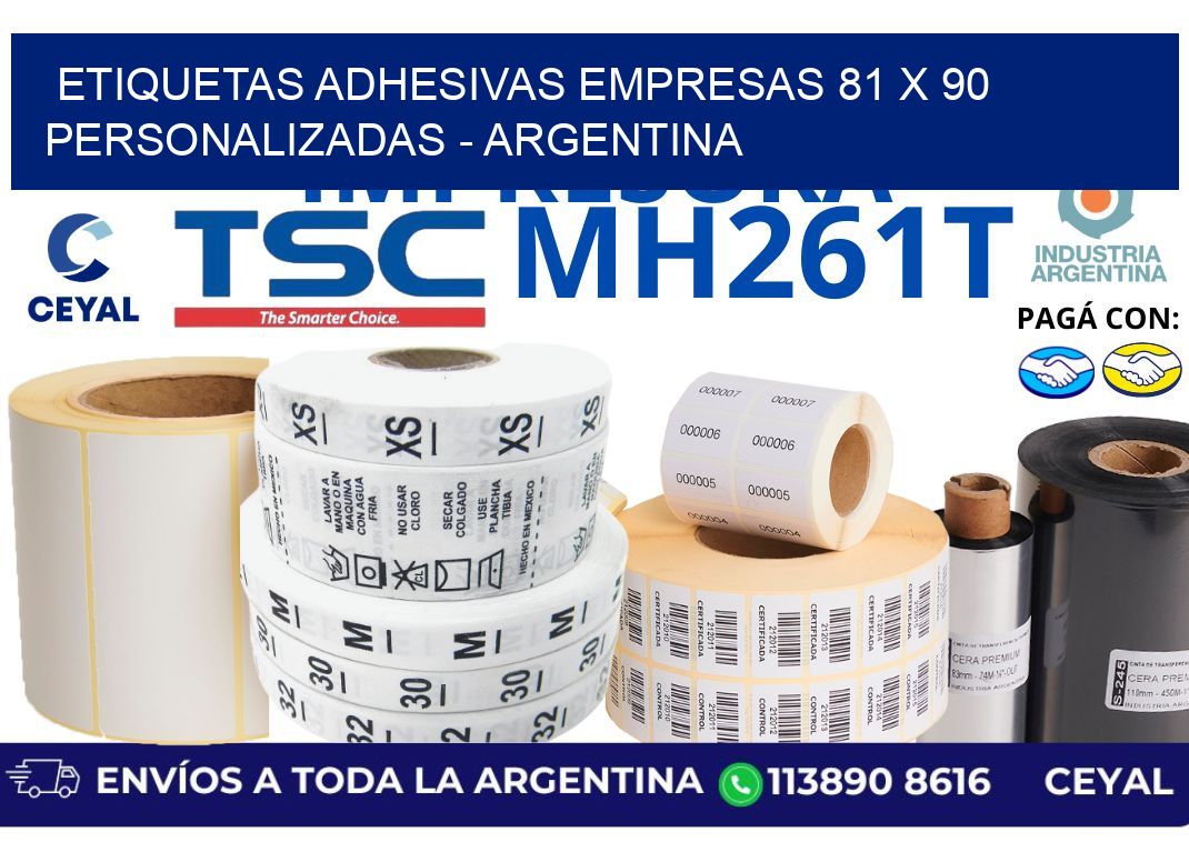 etiquetas adhesivas empresas 81 x 90 personalizadas - Argentina