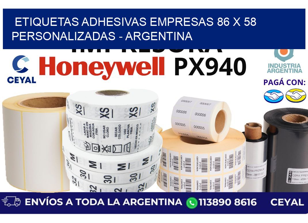 etiquetas adhesivas empresas 86 x 58 personalizadas - Argentina