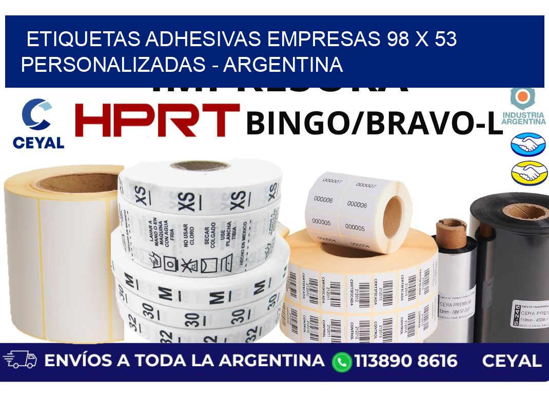 etiquetas adhesivas empresas 98 x 53 personalizadas – Argentina