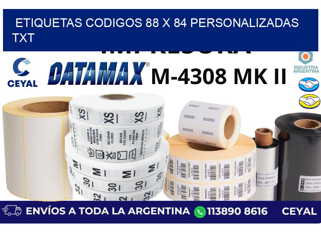 etiquetas codigos 88 x 84 personalizadas txt