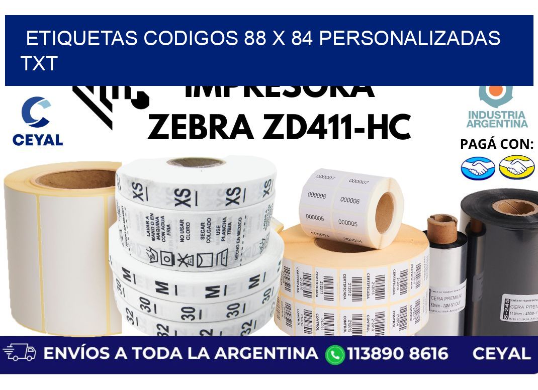 etiquetas codigos 88 x 84 personalizadas txt