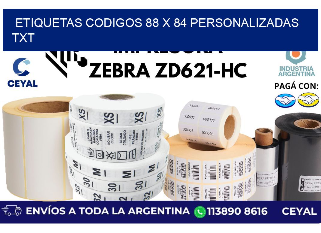 etiquetas codigos 88 x 84 personalizadas txt
