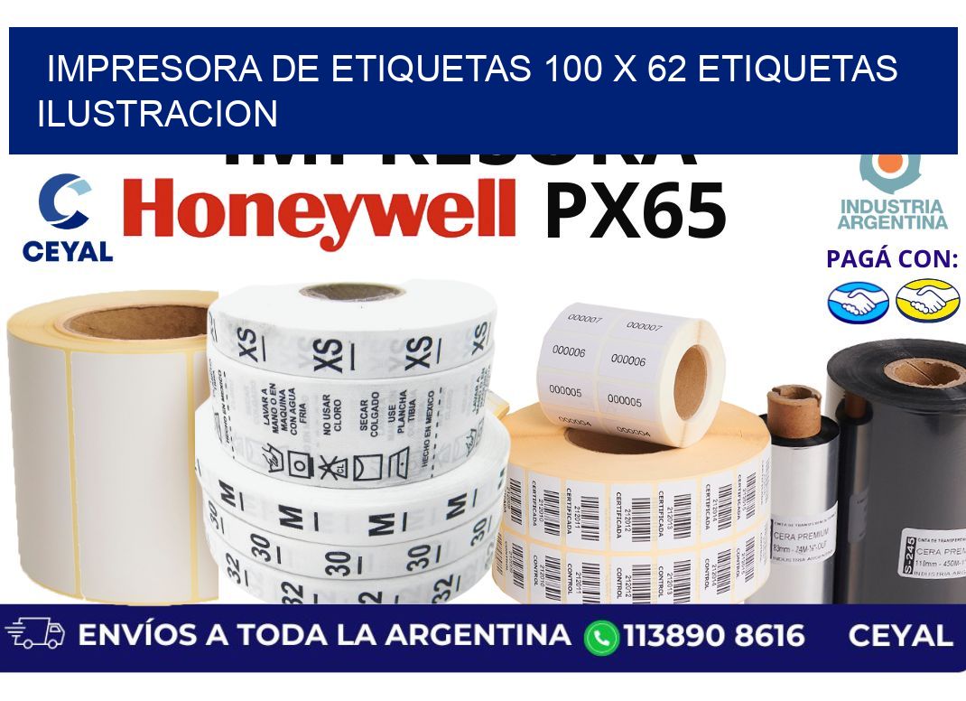 impresora de etiquetas 100 x 62 etiquetas ilustracion