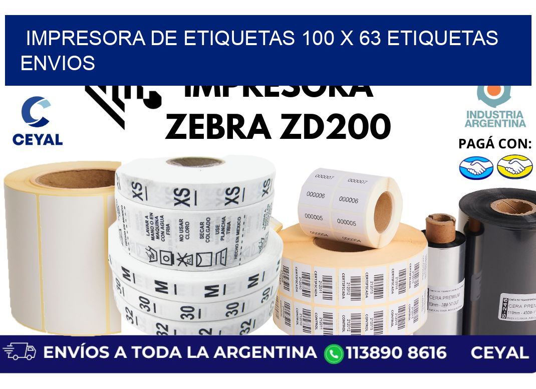 impresora de etiquetas 100 x 63 etiquetas envios