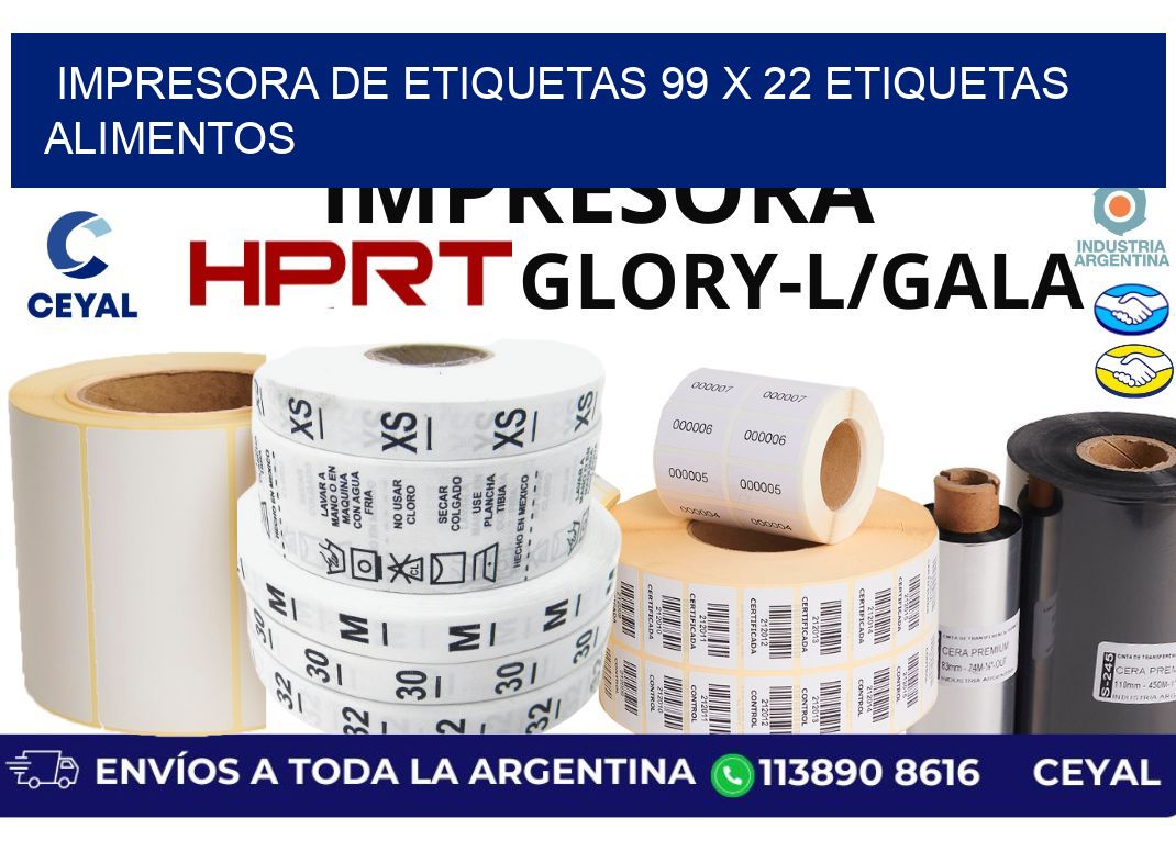 impresora de etiquetas 99 x 22 etiquetas alimentos