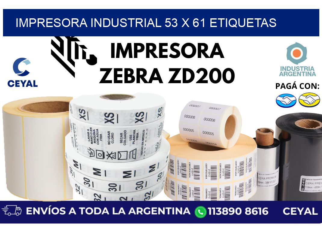 impresora industrial 53 x 61 etiquetas