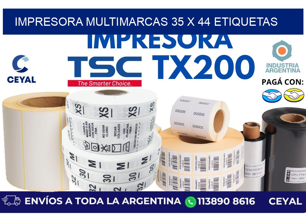 impresora multimarcas 35 x 44 etiquetas