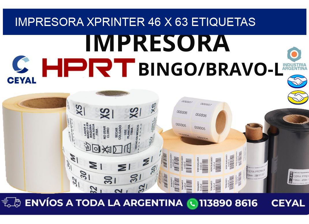 impresora xprinter 46 x 63 etiquetas