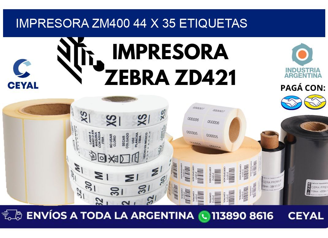 impresora zm400 44 x 35 etiquetas