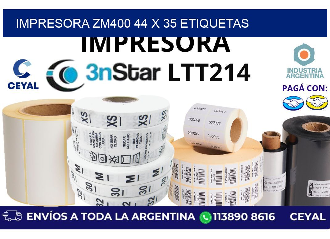 impresora zm400 44 x 35 etiquetas