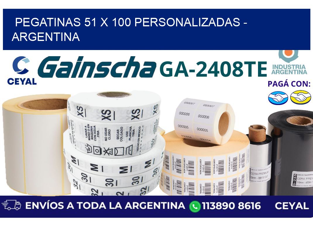pegatinas 51 x 100 personalizadas - Argentina
