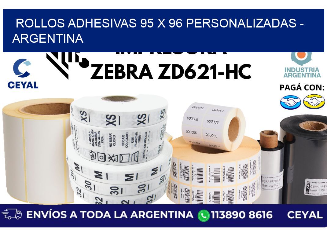 rollos adhesivas 95 x 96 personalizadas - Argentina