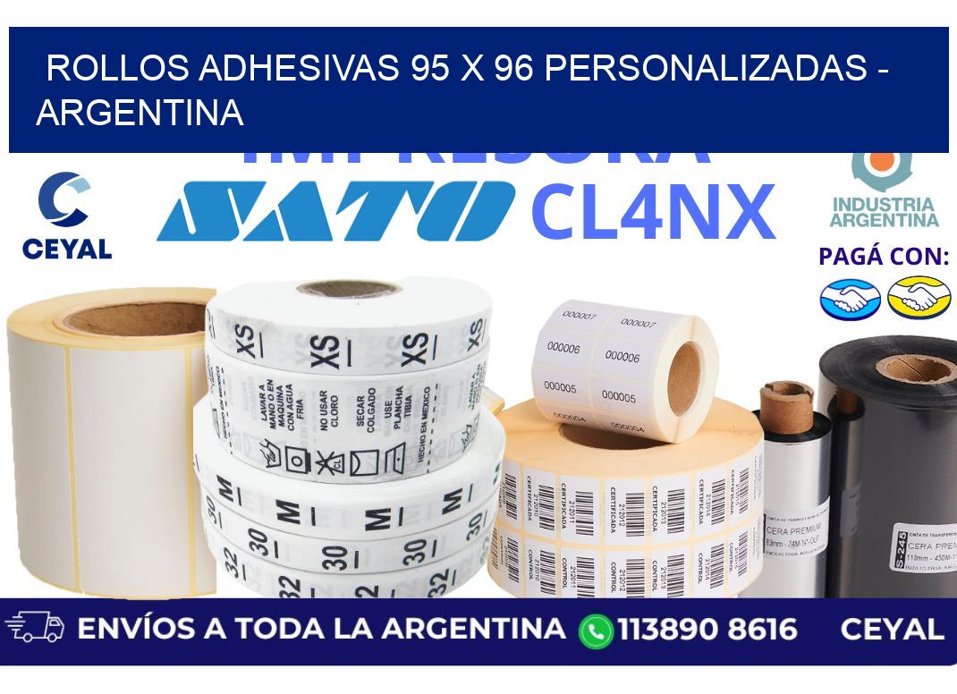 rollos adhesivas 95 x 96 personalizadas – Argentina