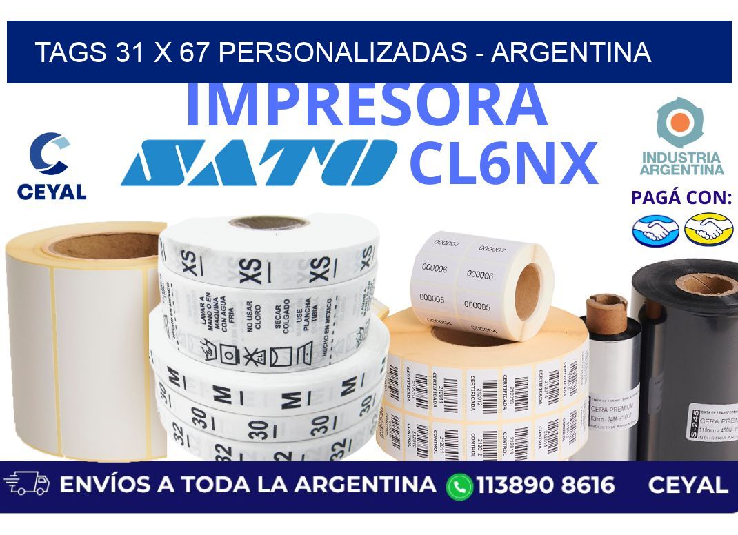tags 31 x 67 personalizadas – Argentina