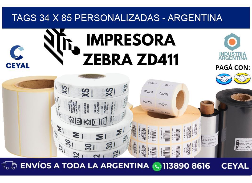 tags 34 x 85 personalizadas – Argentina