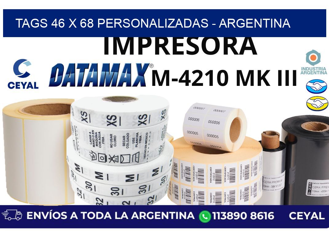 tags 46 x 68 personalizadas - Argentina