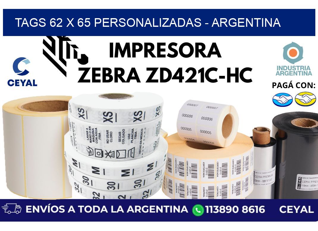 tags 62 x 65 personalizadas – Argentina