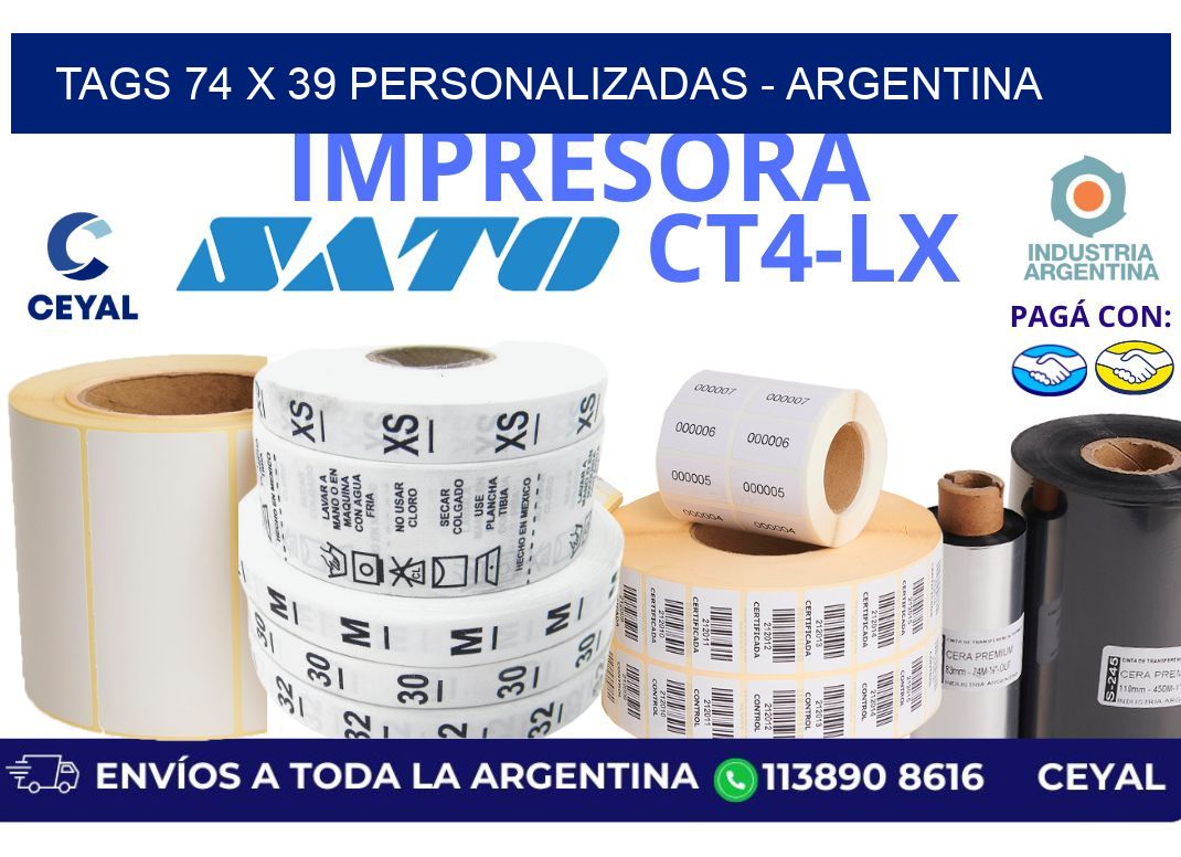 tags 74 x 39 personalizadas - Argentina