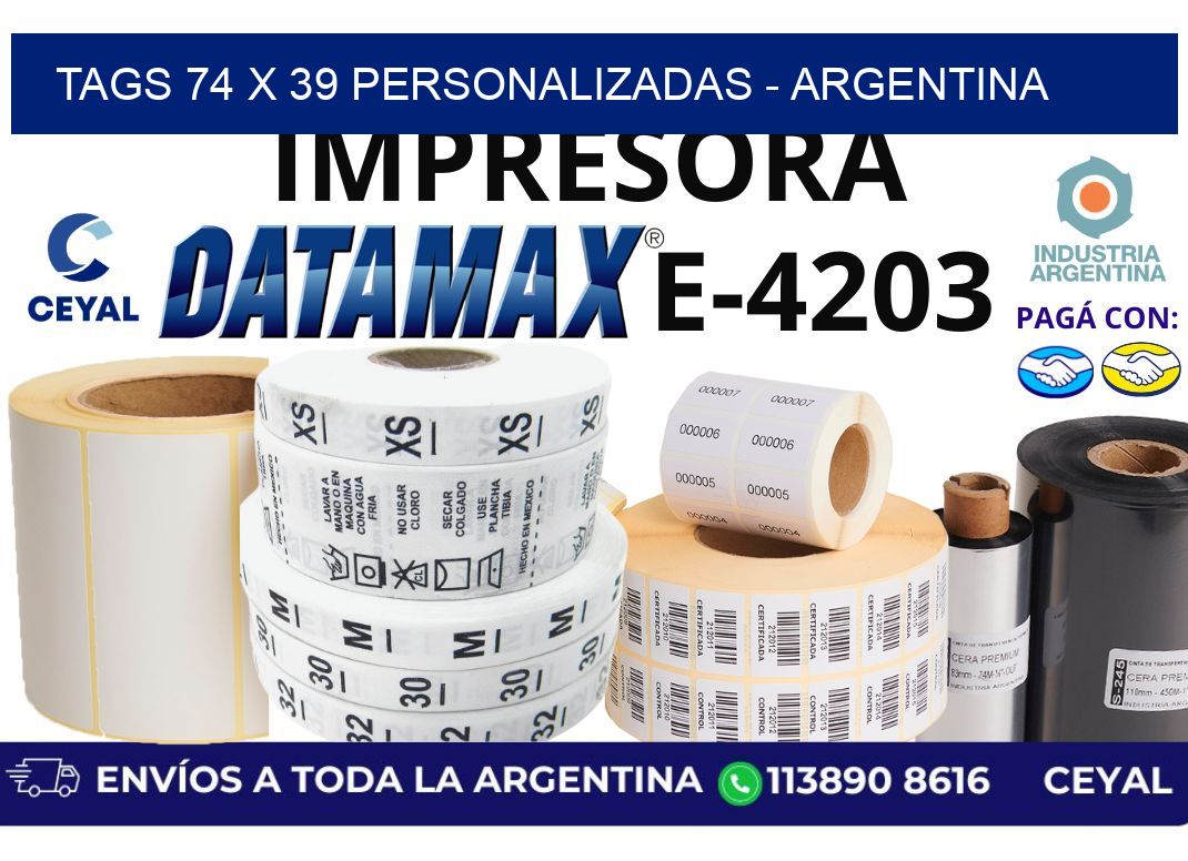 tags 74 x 39 personalizadas - Argentina