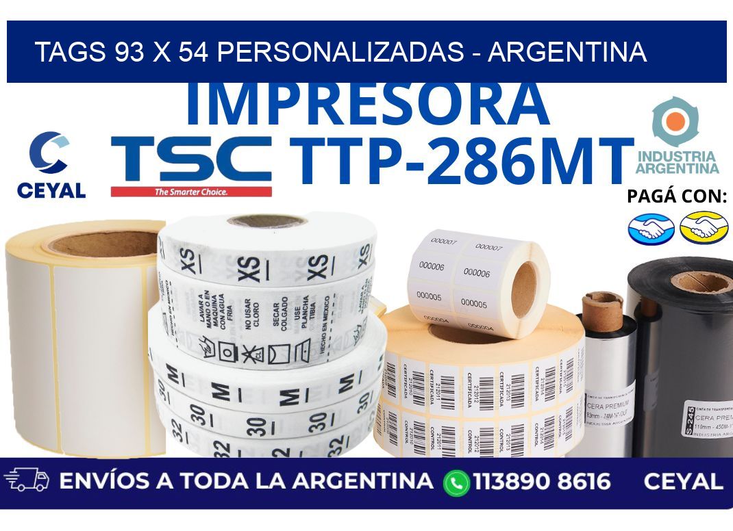 tags 93 x 54 personalizadas - Argentina