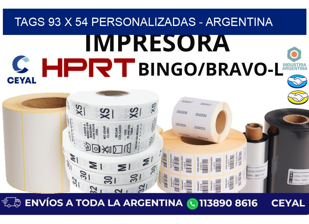 tags 93 x 54 personalizadas - Argentina
