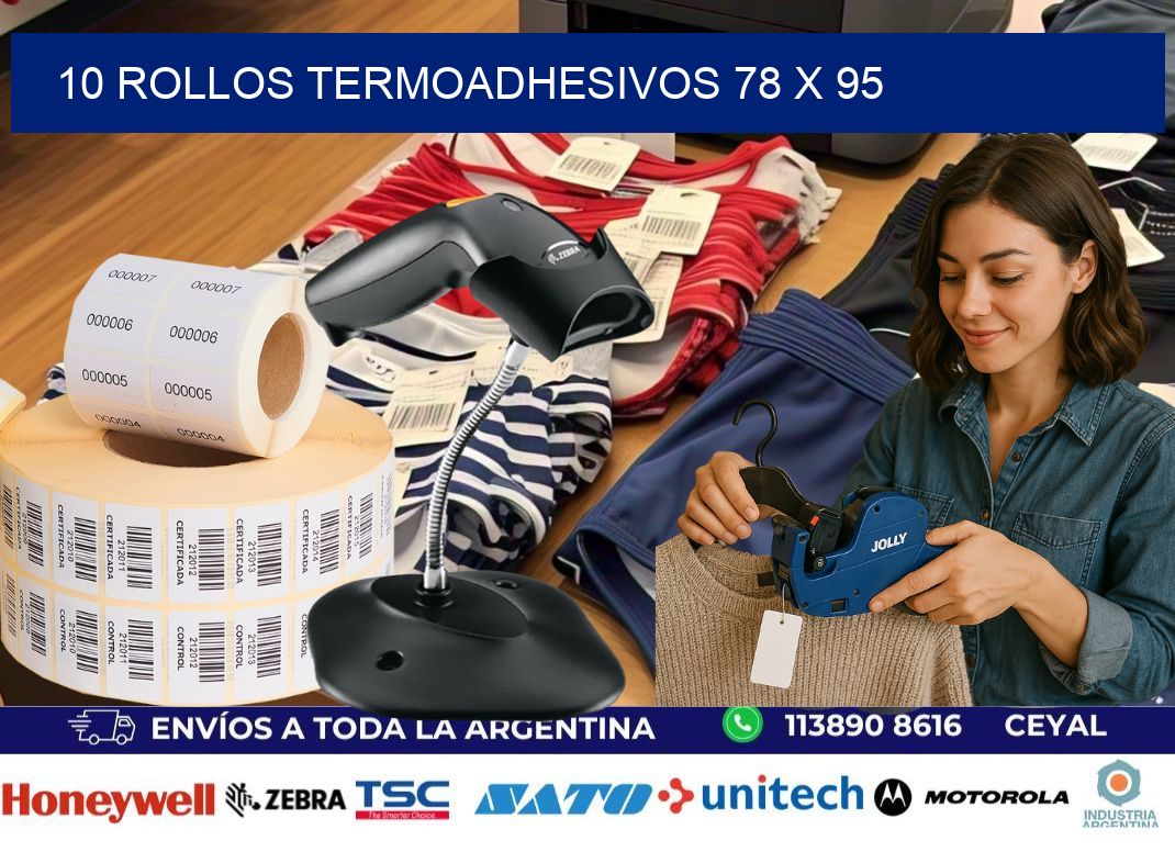 10 ROLLOS TERMOADHESIVOS 78 x 95