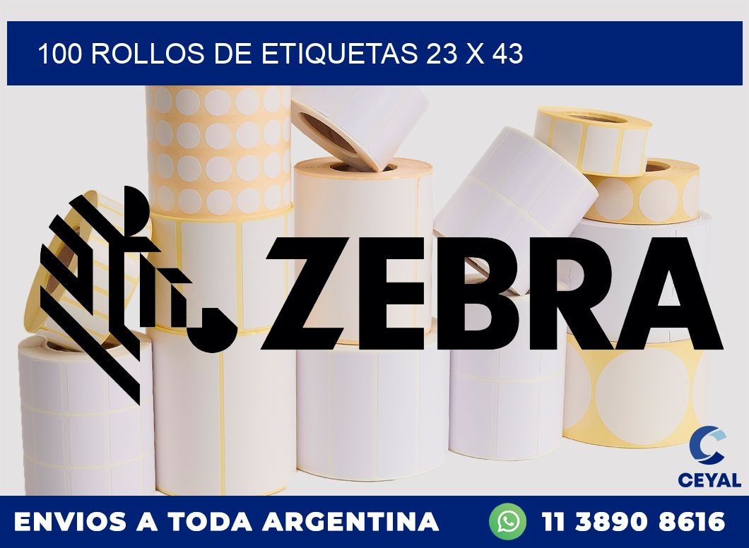 100 ROLLOS DE ETIQUETAS 23 x 43