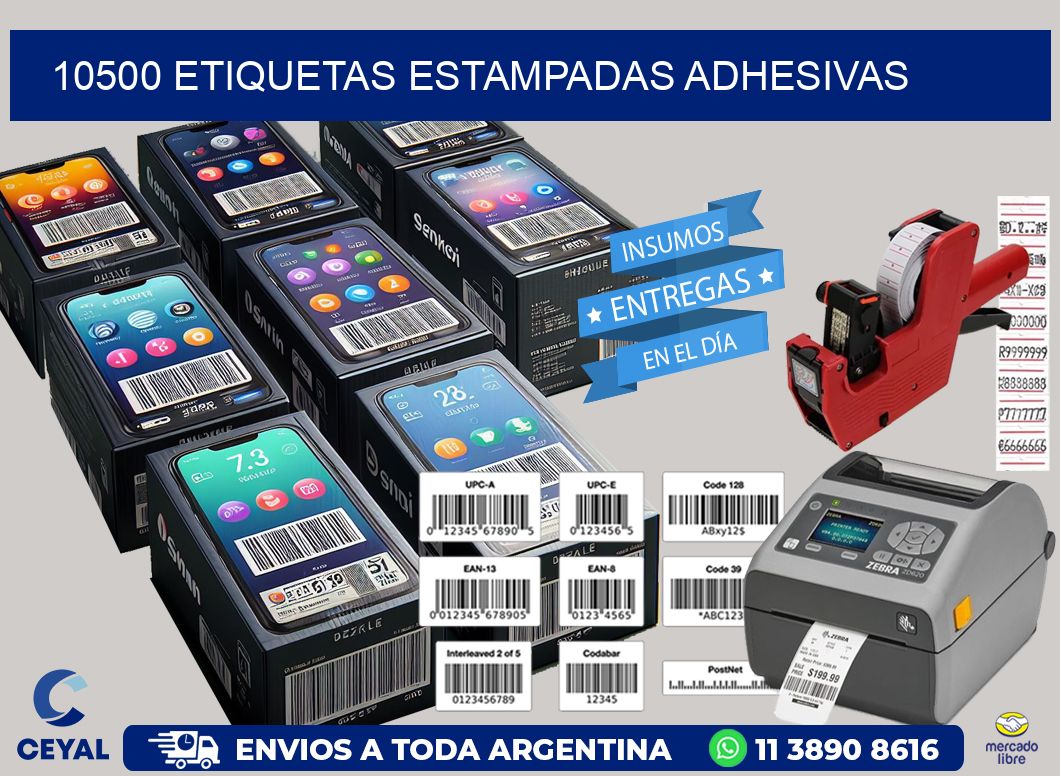 10500 etiquetas estampadas adhesivas