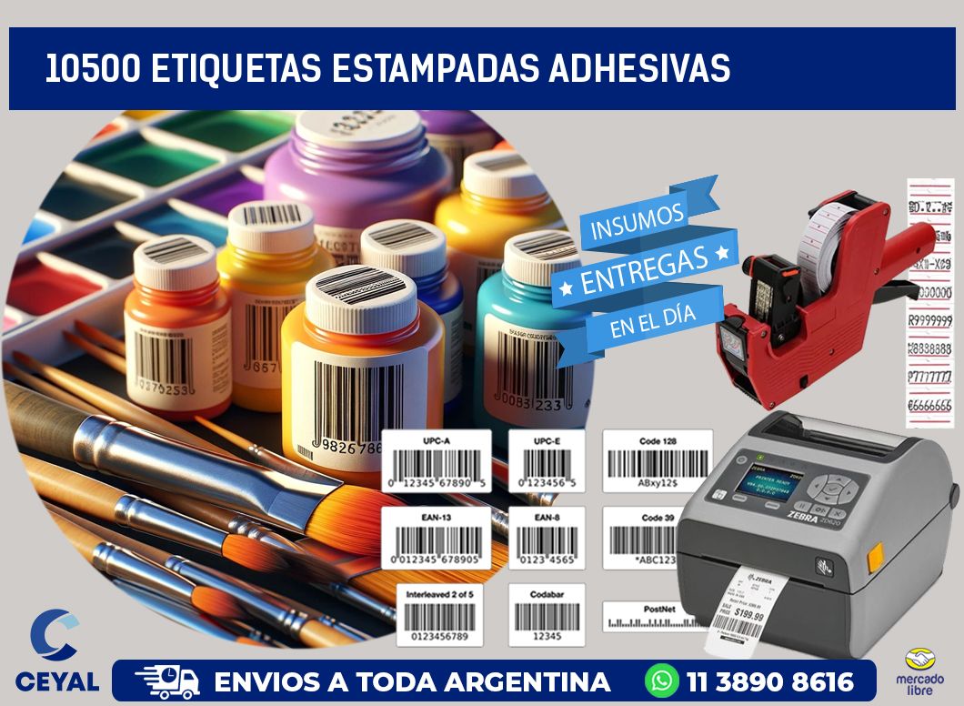 10500 etiquetas estampadas adhesivas