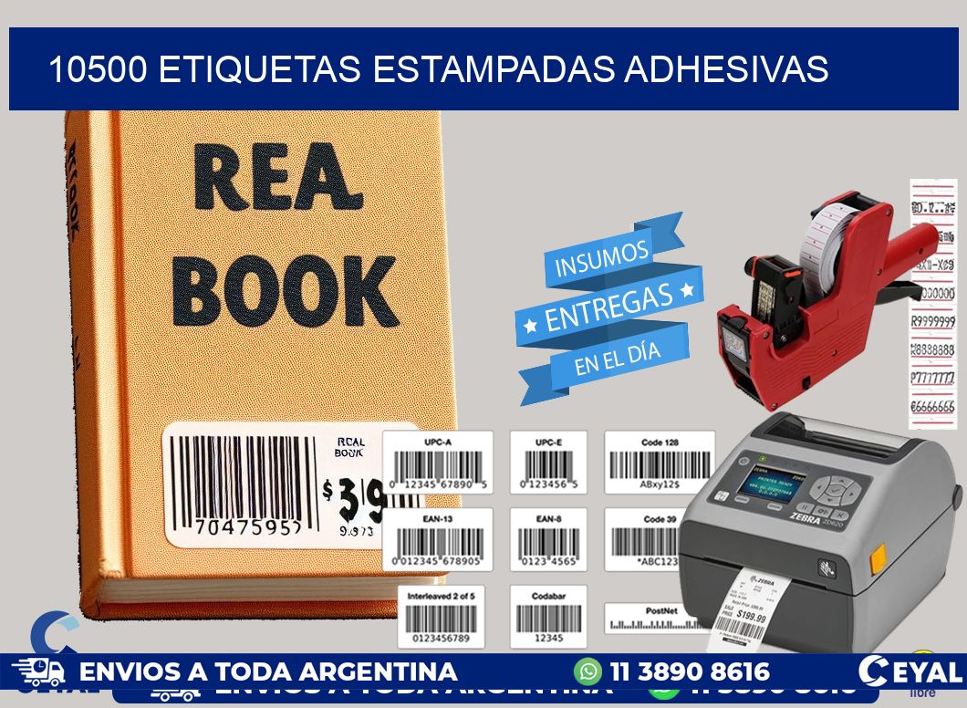 10500 etiquetas estampadas adhesivas