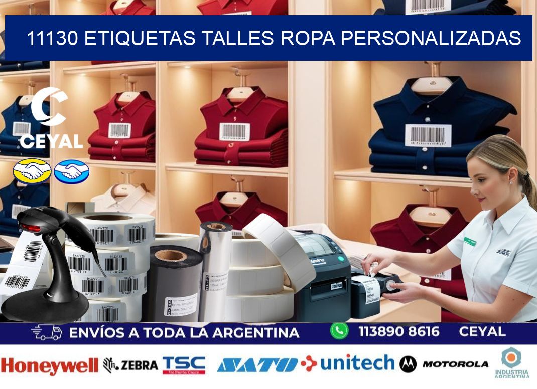 11130 ETIQUETAS TALLES ROPA PERSONALIZADAS