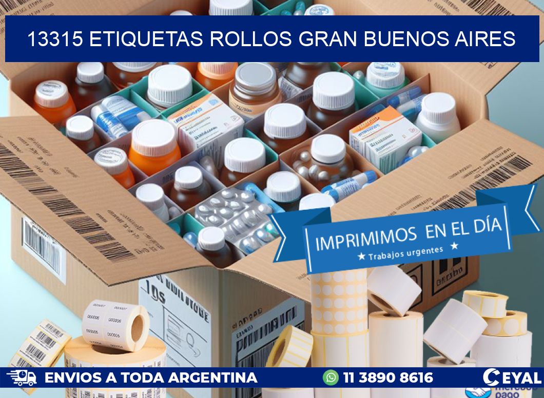 13315 etiquetas rollos GRAN BUENOS AIRES