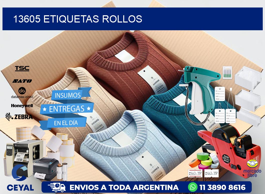 13605 etiquetas rollos