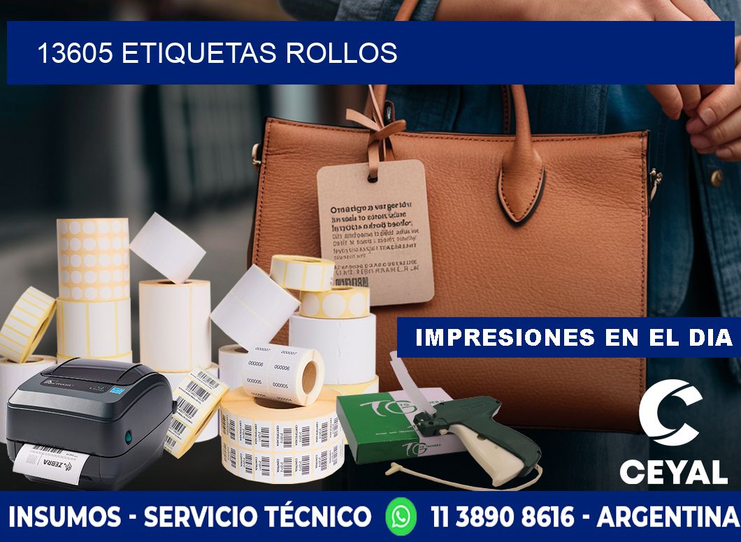 13605 etiquetas rollos