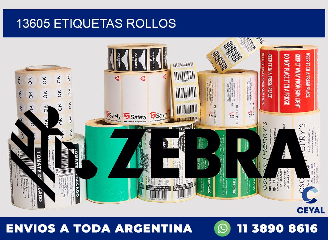13605 etiquetas rollos